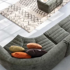 Teppich in Offwhite und Schwarz - Pless