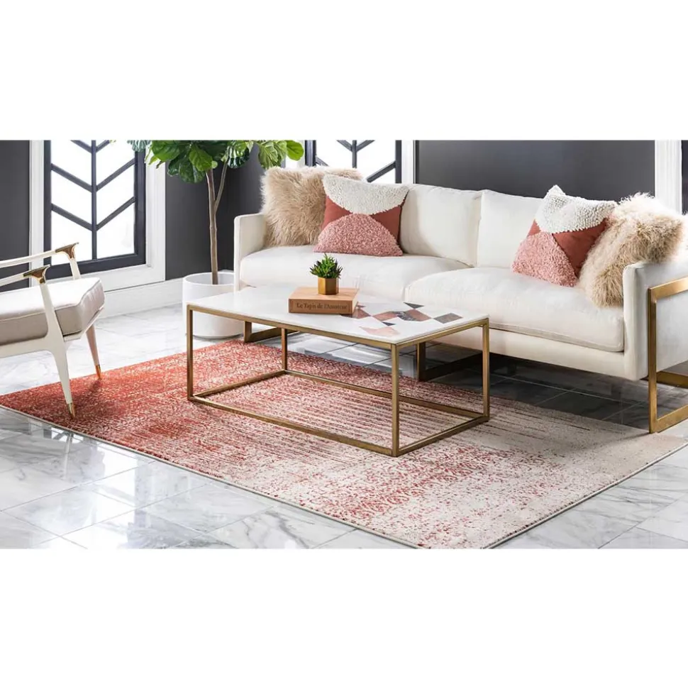 Teppich in Terracotta & Creme gemustert - Maximilians