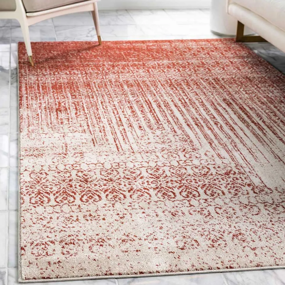 Teppich in Terracotta & Creme gemustert - Maximilians