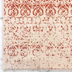 Teppich in Terracotta & Creme gemustert - Maximilians