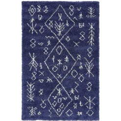 Teppich Läufer im Ethno Design in Blau - Avior