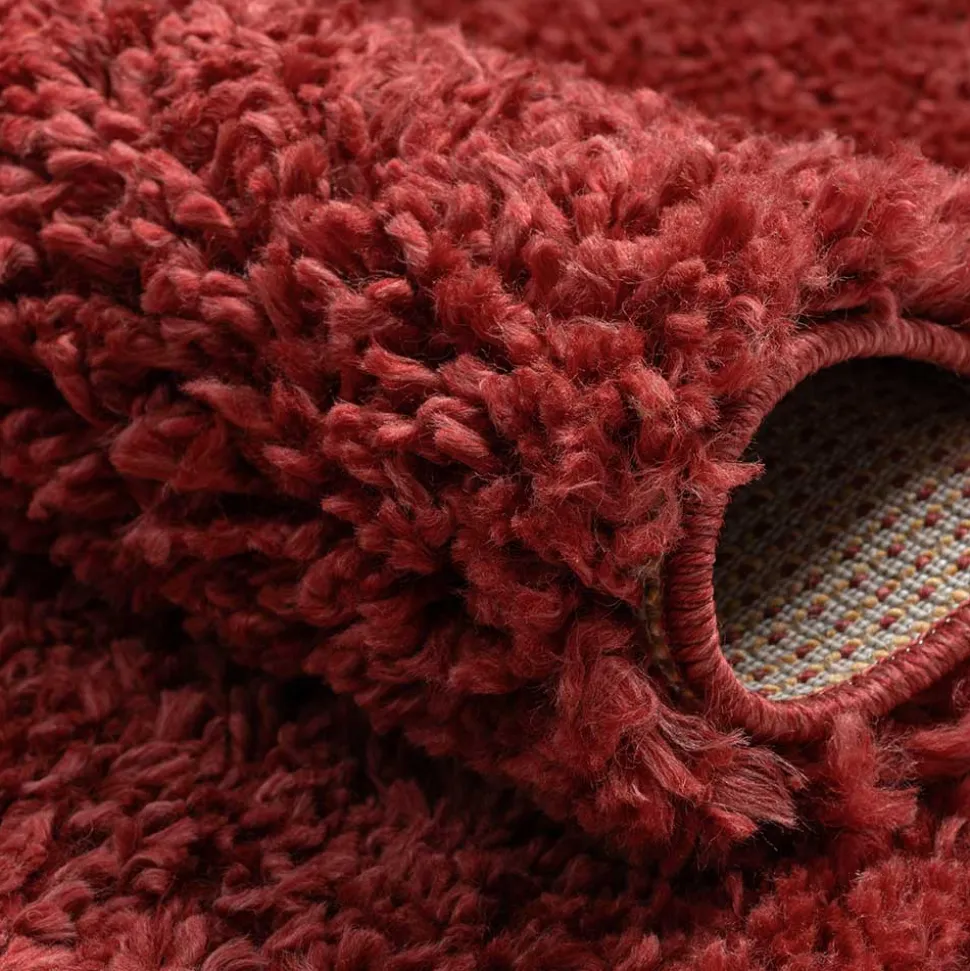 Teppich Läufer in Dunkelrot Hochflor - Carina