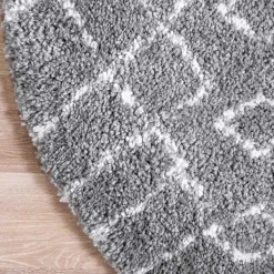 Teppich mit 150 cm Durchmesser in Grau & Creme - Ossana