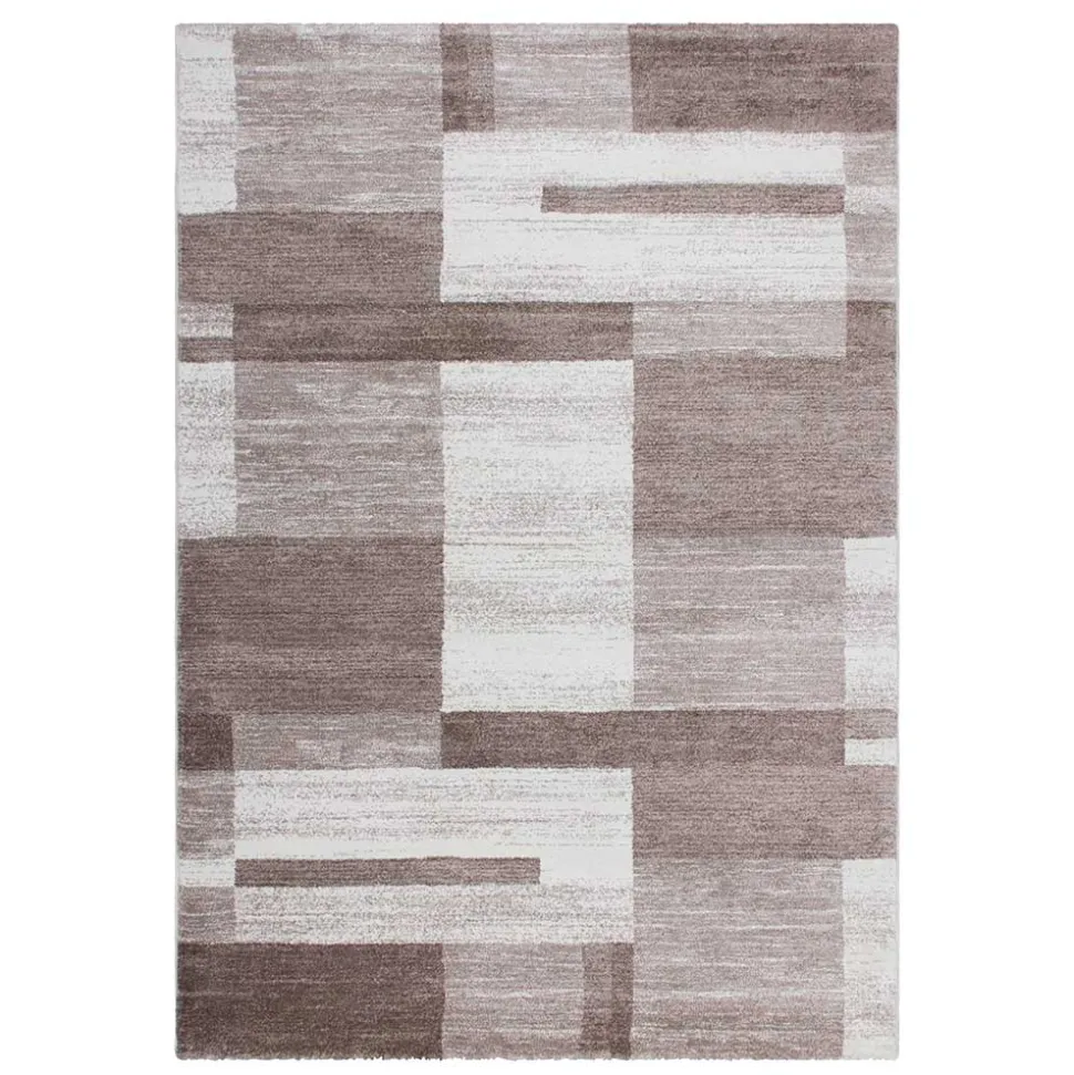 Teppich mit abstraktem Muster in Beige Tönen - Leno