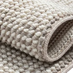 Teppich mit Fransen in Weiß und Hellgrau - Vergil