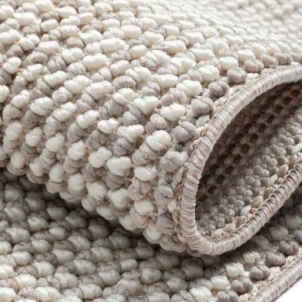 Teppich mit Fransen in Weiß und Hellgrau - Vergil