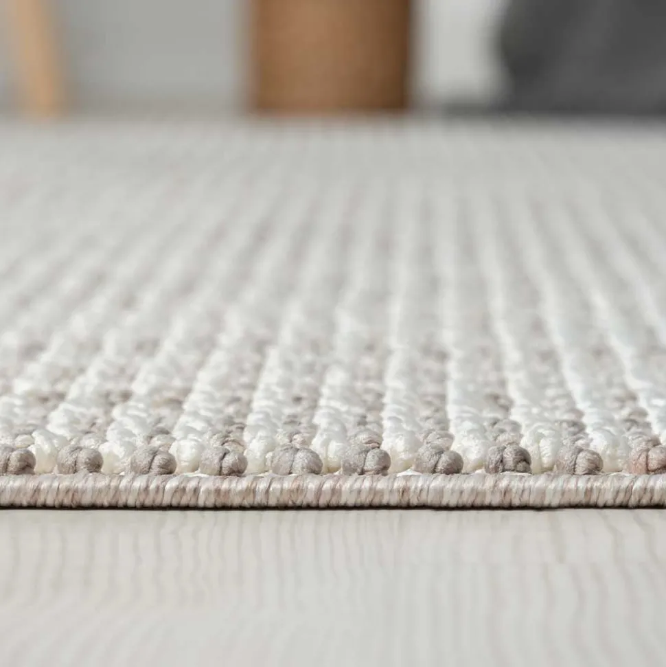 Teppich mit Fransen in Weiß und Hellgrau - Vergil