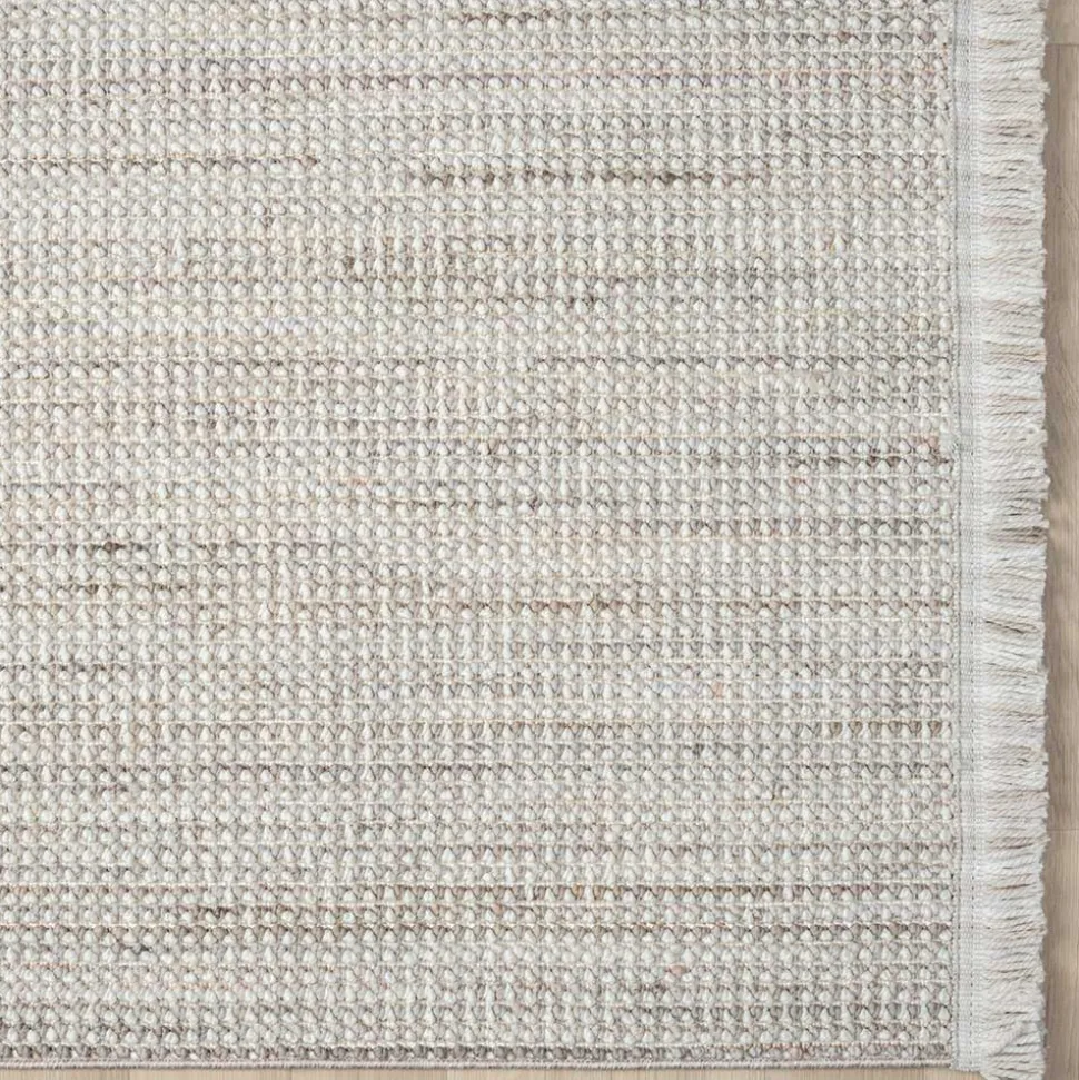 Teppich mit Fransen in Weiß und Hellgrau - Vergil