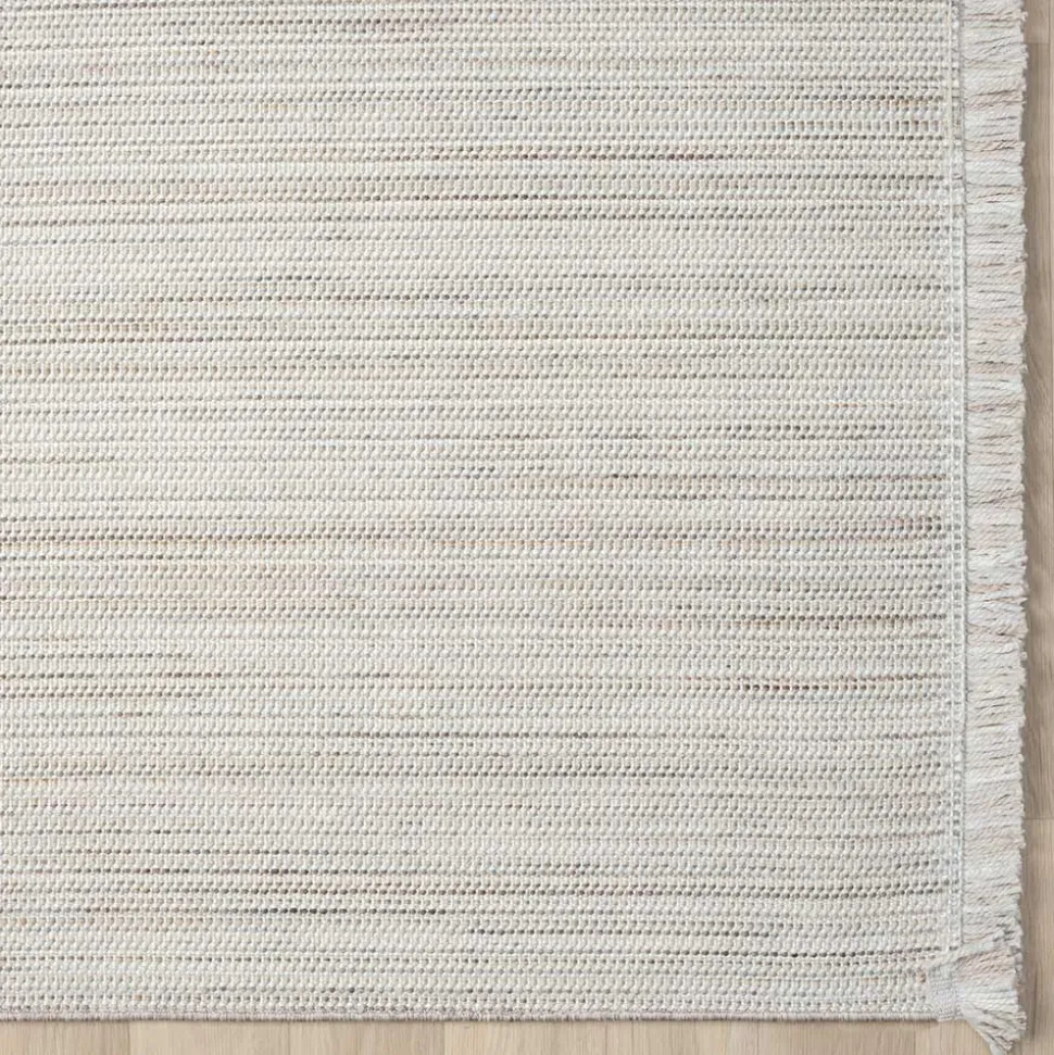 Teppich mit Fransen in Weiß und Hellgrau - Vergil