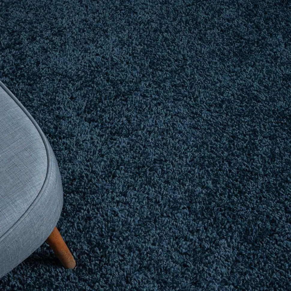 Teppich mit Hochflor in Dunkelblau - Pipev