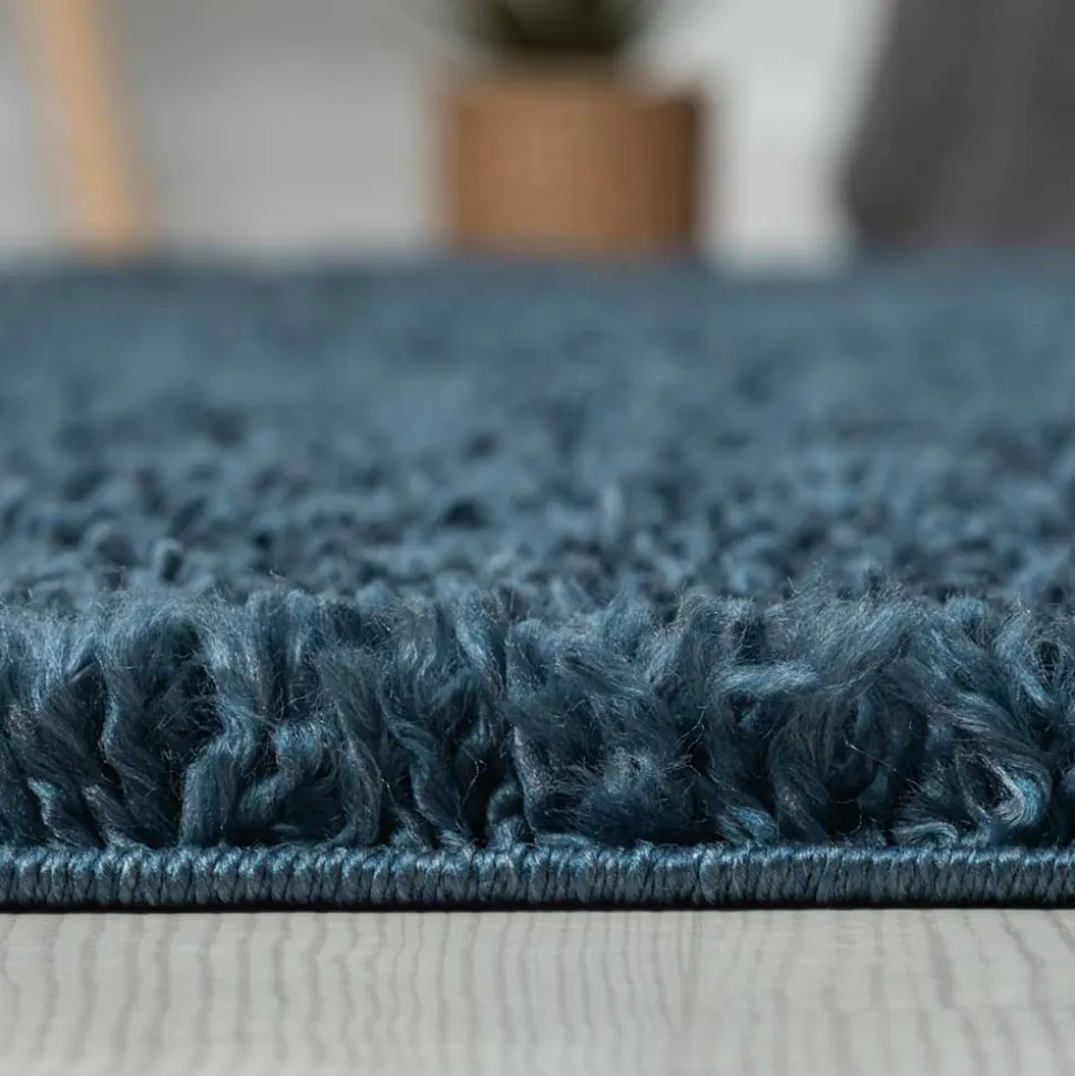 Teppich mit Hochflor in Dunkelblau - Pipev