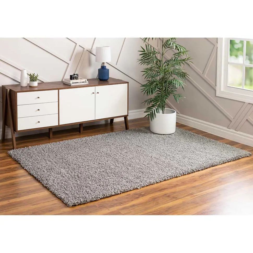 Teppich mit Hochflor in Hellgrau - Sirias