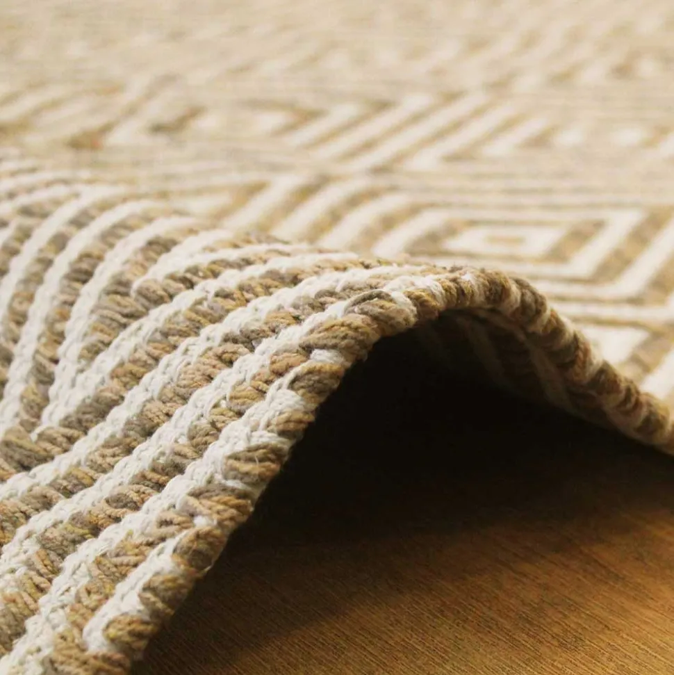 Teppich mit modernem Rautenmuster aus Baumwolle - Zalabete