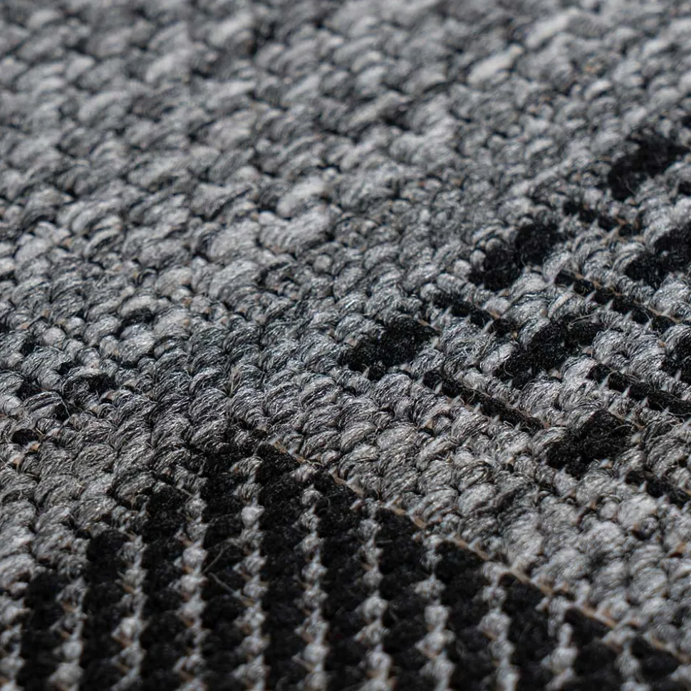 Teppich mit Quadratmuster in Silbergrau Grau - Lydija