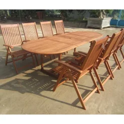 Terrassen Essgruppe Osilla mit Ausziehtisch (neunteilig)