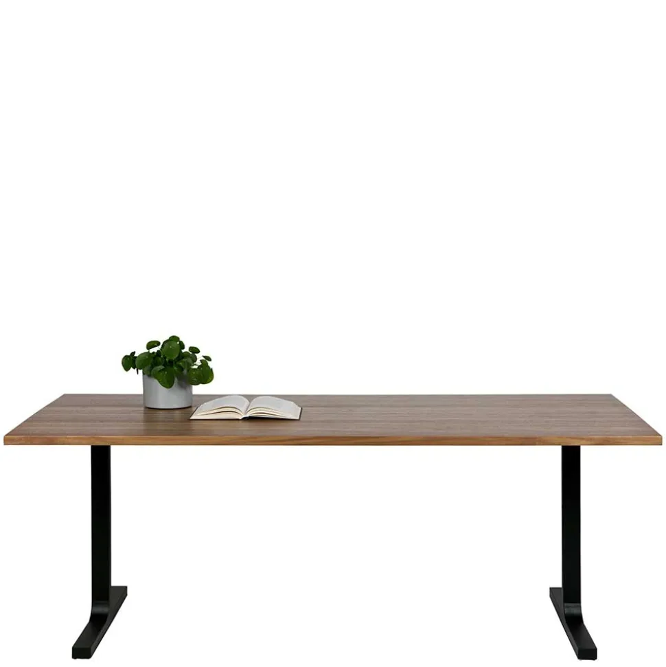 T-Gestell Tisch in Nussbaum & Schwarz - Bastion