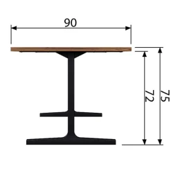 T-Gestell Tisch in Nussbaum & Schwarz - Bastion