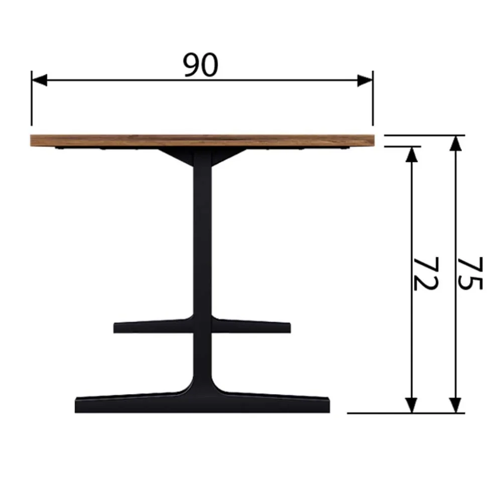 T-Gestell Tisch in Nussbaum & Schwarz - Bastion