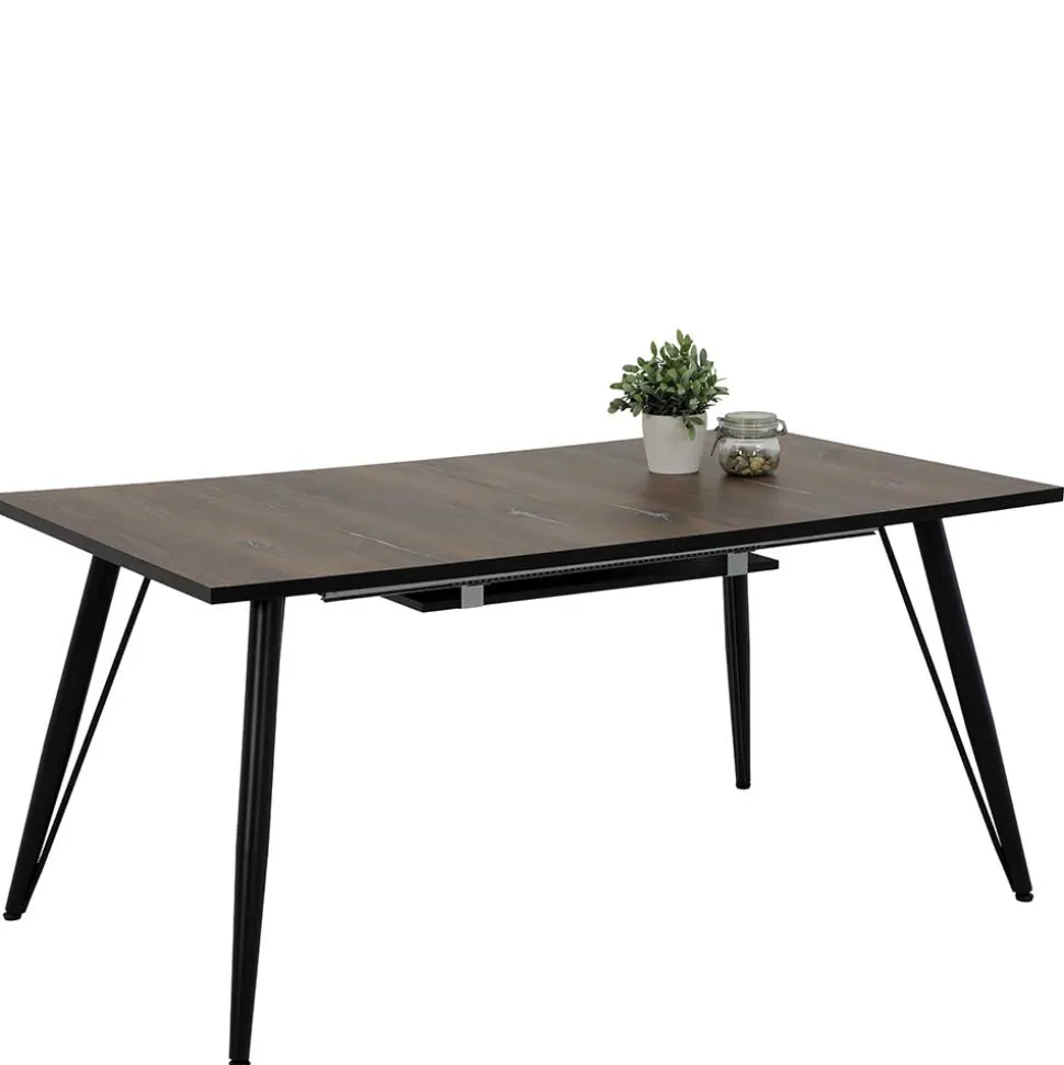 Tisch in dunkler Eiche Optik & Schwarz - Viridena