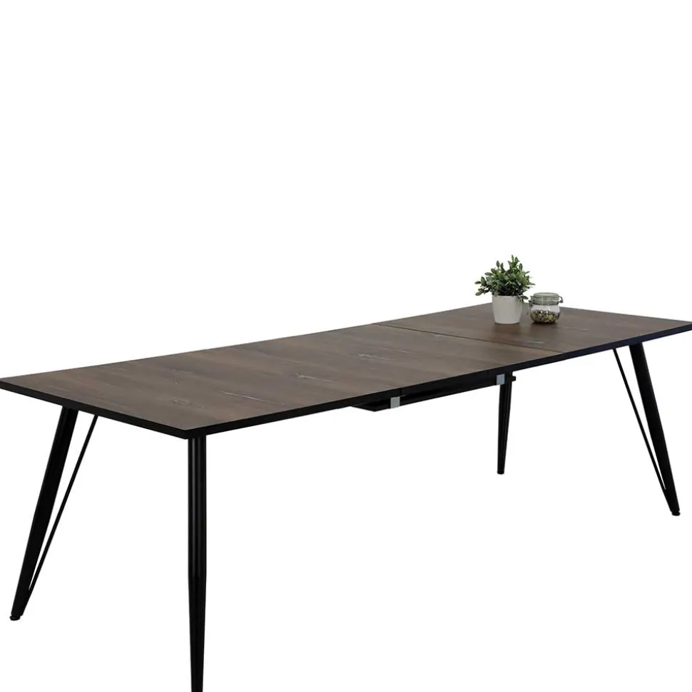 Tisch in dunkler Eiche Optik & Schwarz - Viridena