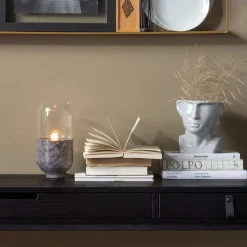 Tischlampe in Grau Braun Marmor - Adiana (2er Set)