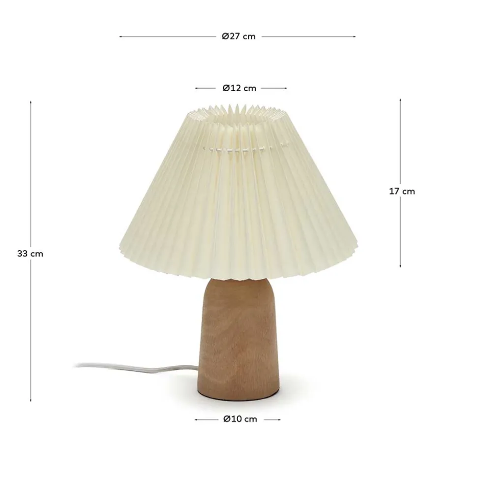 Tischlampe mit Holzfuß - Lydosca