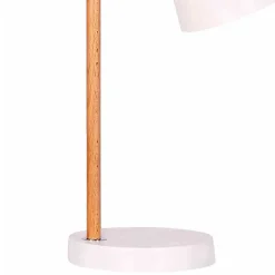 Tischleuchte in Weiß Metall & Natur Holz - Tilla