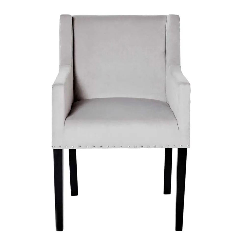 Tischsessel in Silbergrau Samt - Syriana