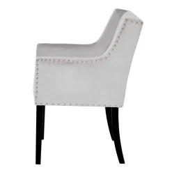 Tischsessel in Silbergrau Samt - Syriana