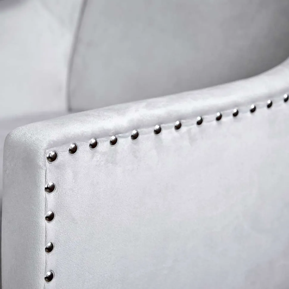 Tischsessel in Silbergrau Samt - Syriana