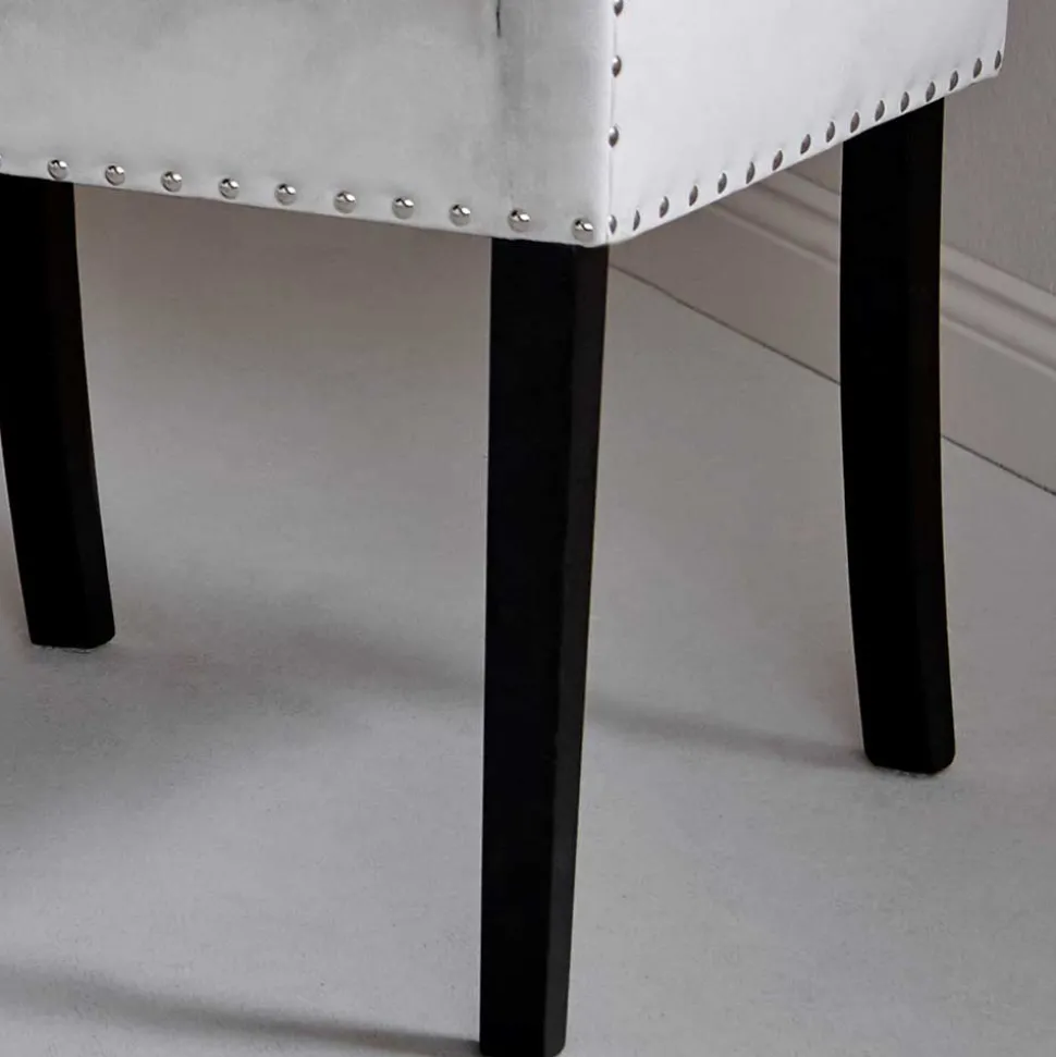 Tischsessel in Silbergrau Samt - Syriana