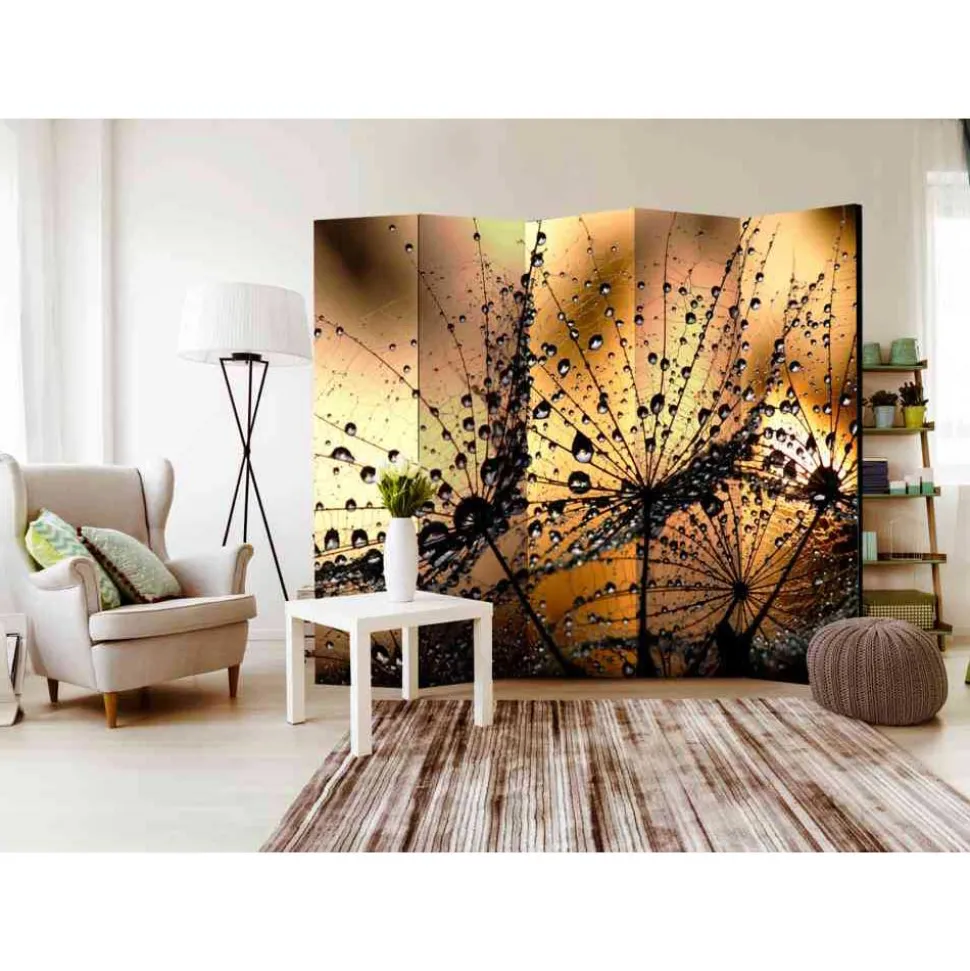 5-tlg. Foto Raumteiler Pflanzen & Tropfen - Two