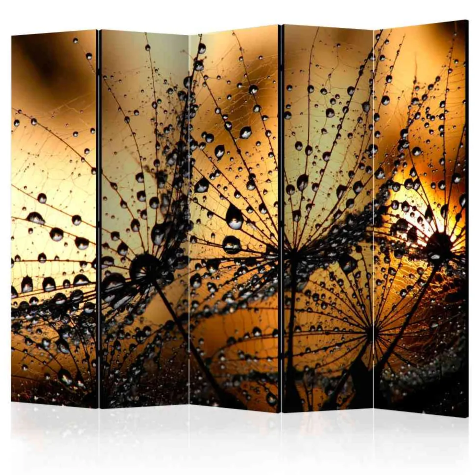 5-tlg. Foto Raumteiler Pflanzen & Tropfen - Two