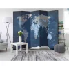 5-tlg Spanische Wand in Blau & Grau - Mabu