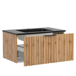 Topp Badmöbel-Kombination zweifarbig - Crystoga (vierteilig)