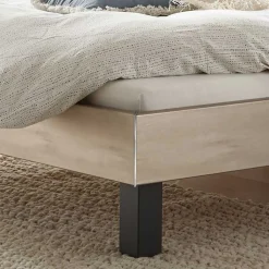 Topp Bettgestell mit Kopfteil in Silber Grau - Domago