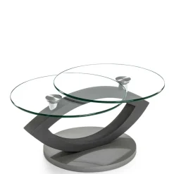 Topp Couchtisch mit 2 runden Glasplatten - Annely