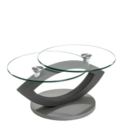 Topp Couchtisch mit 2 runden Glasplatten - Annely