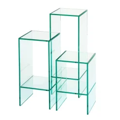 Transparente Blumensäulen aus Glas - Josie (dreiteilig)
