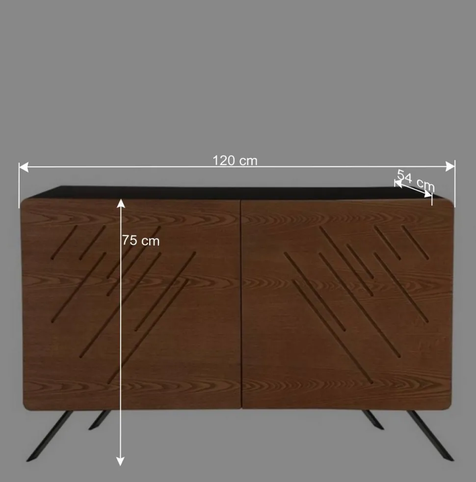 Türen Kommode mit Esche Furnier Front - Lirou