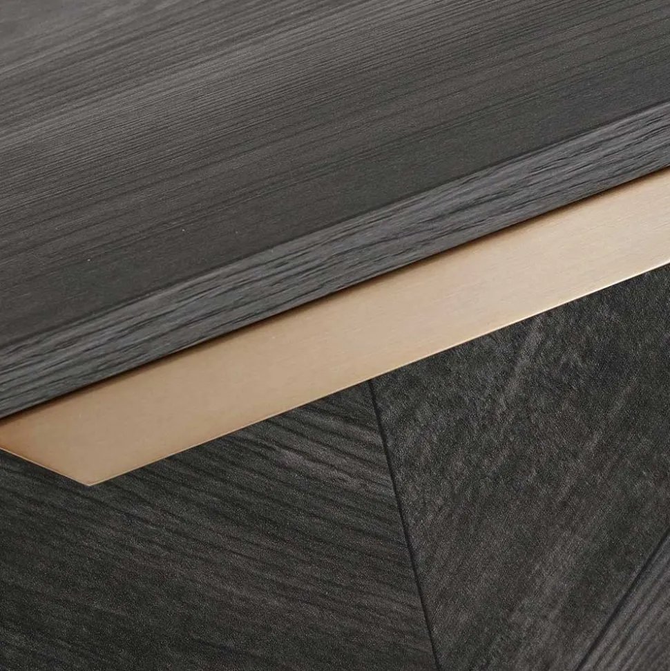 Türen-Kommode in Holzoptik Black Wash - Salivi V