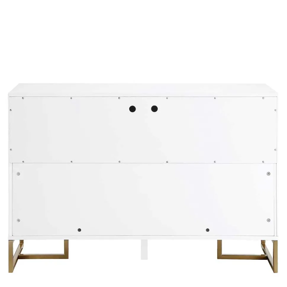 Türen-Kommode in Weiß und Gold - Nigava