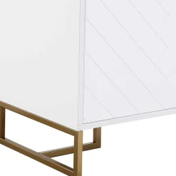 Türen-Kommode in Weiß und Gold - Nigava