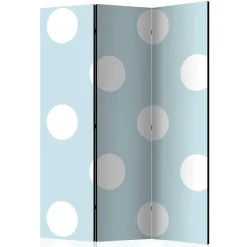 Trennwand Paravent in Hellblau mit weißen Punkten - Atlantis