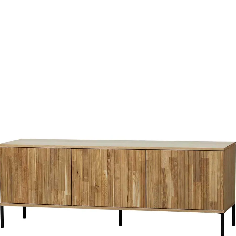 Türen-Sideboard in Eiche & Schwarz - Banyo