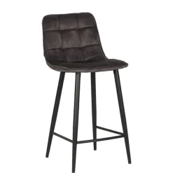 Tresenstühle in Anthrazit Veloursbezug - Varagosta (2er Set)