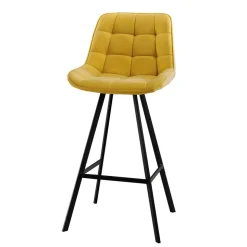 Tresenstühle in Gelb Stoff - Gonron (2er Set)