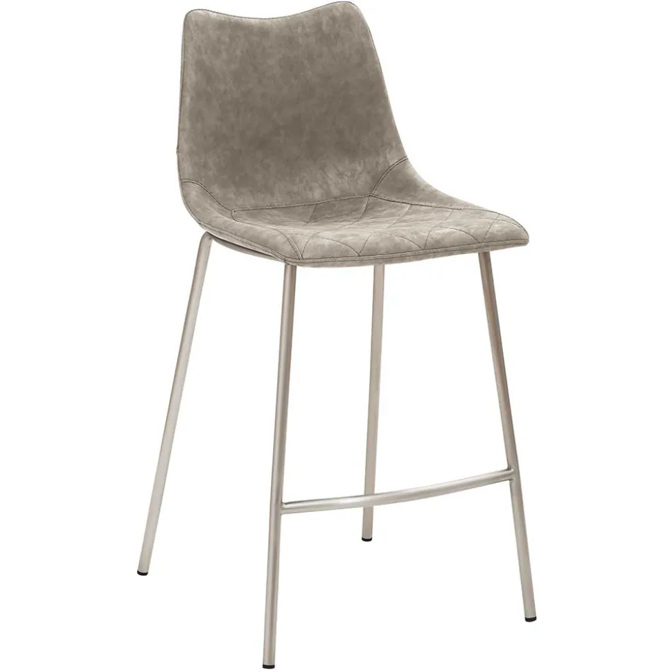 Tresenstuhl in Lichtgrau Kunstleder - Atela