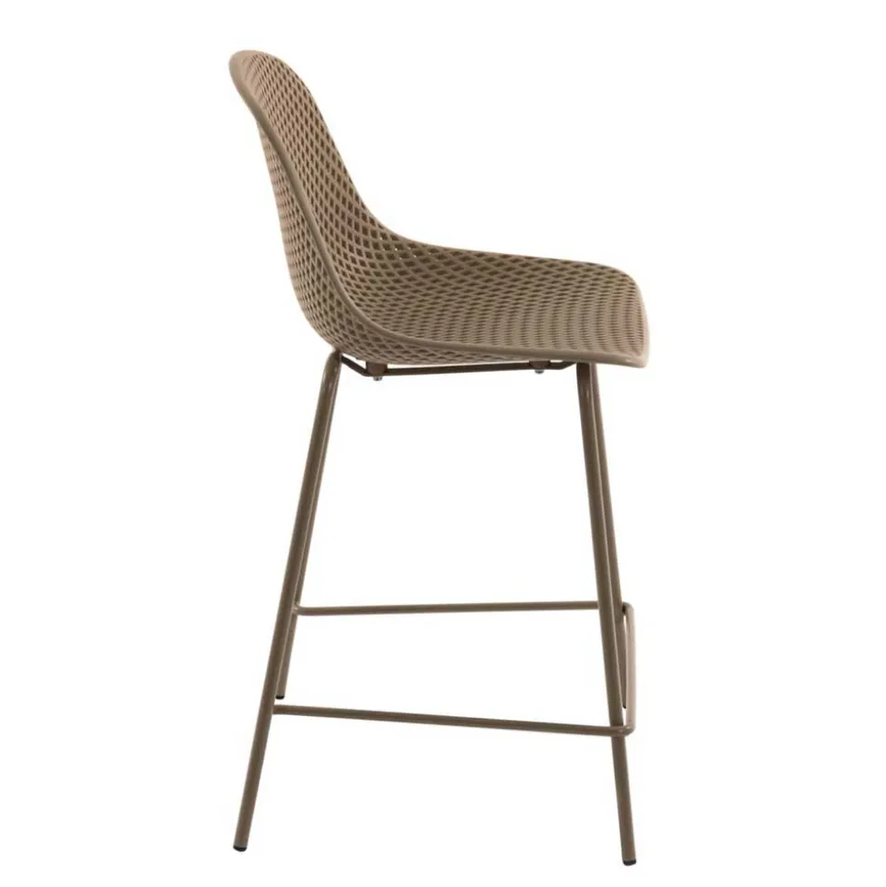 Tresenstuhl mit Schalensitz in Beige - Vabienna (4er Set)