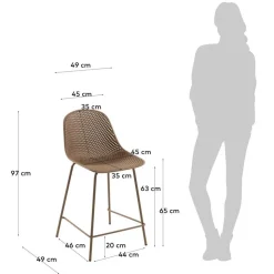 Tresenstuhl mit Schalensitz in Beige - Vabienna (4er Set)